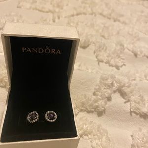 Pandora amethyst earrings